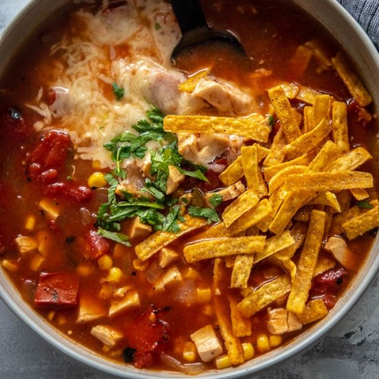 Slow Cooker Chicken Tortilla Soup