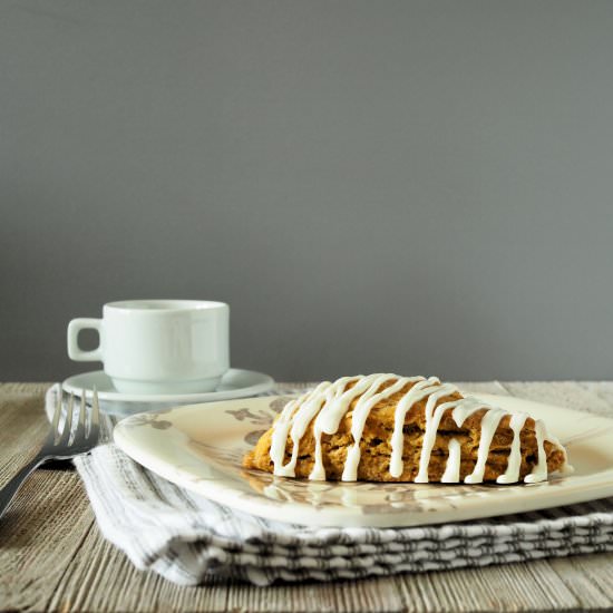 Pumpkin Scones with White Chocolate