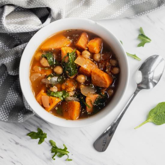 Sweet Potato Soup with Chickpeas