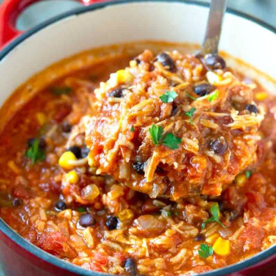 Chicken Tortilla Soup with Rice