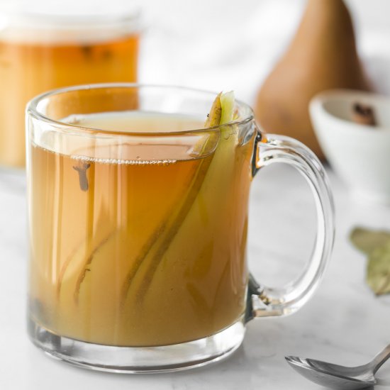 pear, ginger, whiskey mulled cider