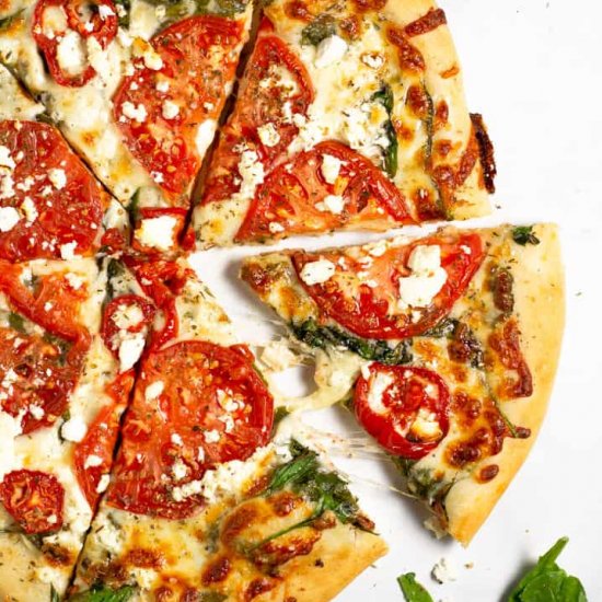 Tomato Pizza with Spinach & Feta