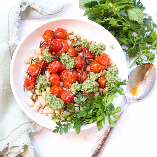 White Beans with Roasted Tomatoes