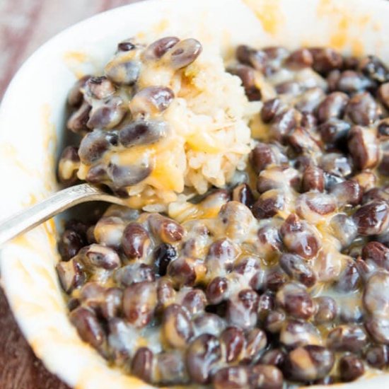 CHEESY BLACK BEANS AND RICE