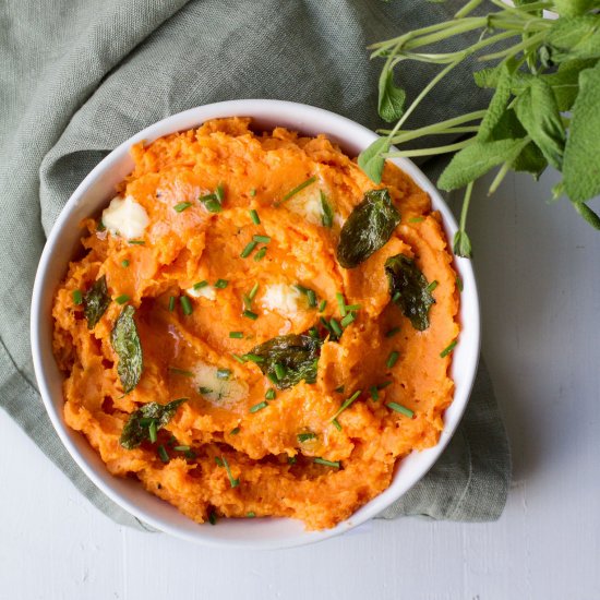 Cheddar Herb Sweet Potato Mash