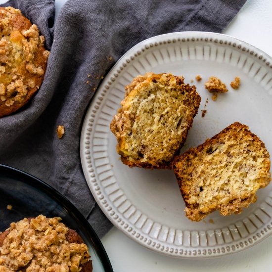 Cinnamon Oat Banana Muffins