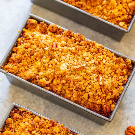 Mini Crumble Topping Pumpkin Bread