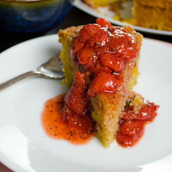 Strawberry Polenta Cake