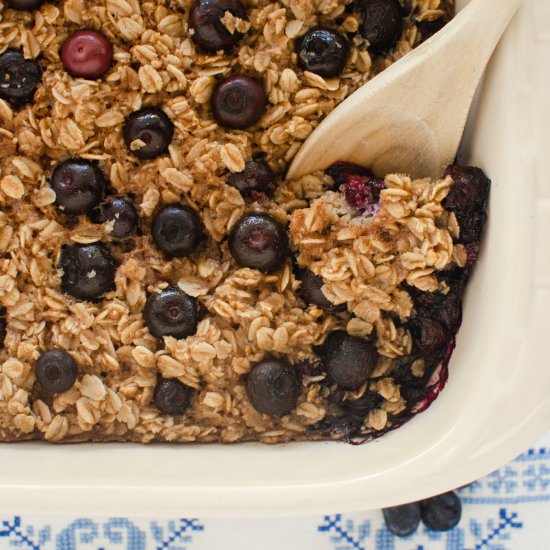 Healthy Blueberry Baked Oatmeal