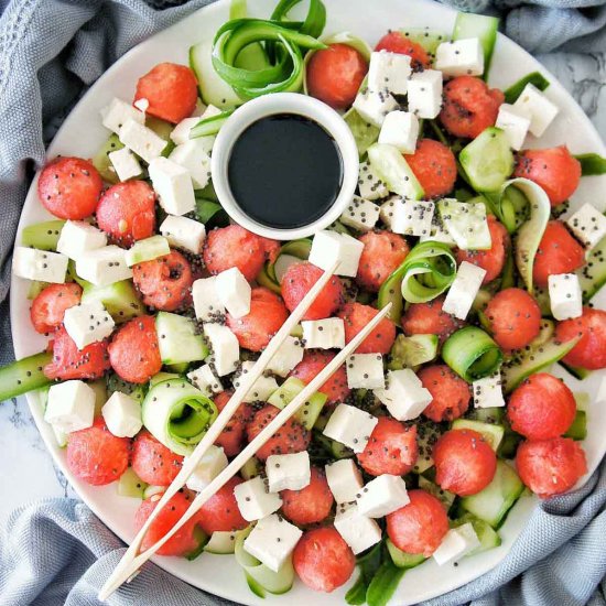 Watermelon Cucumber Feta Salad