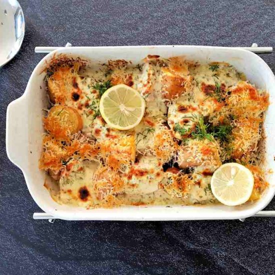 salmon and potato bake