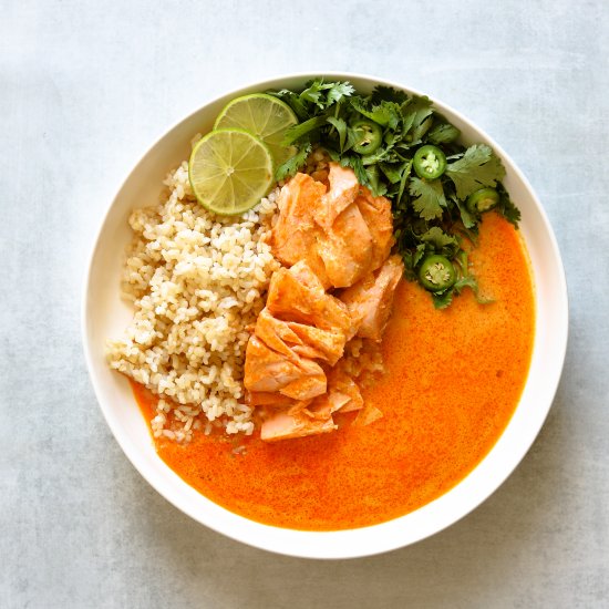 Coconut Curry Braised Salmon