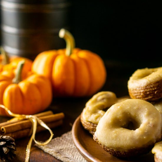 Pumpkin Crullers With Maple Glaze