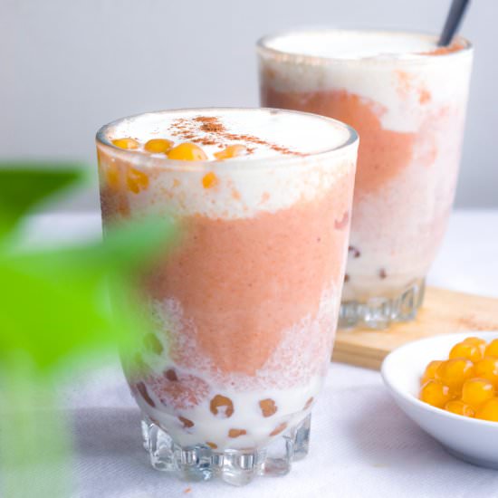 Carrot Cake Boba Smoothies