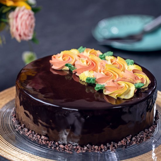 Orange Chocolate Mirror Cake