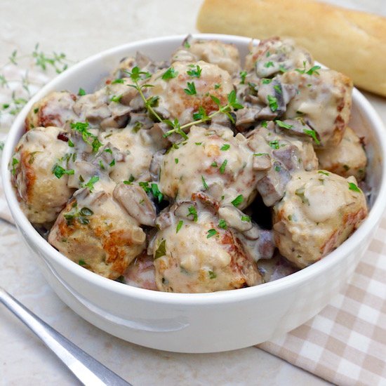 Creamy Mushroom Turkey Meatballs