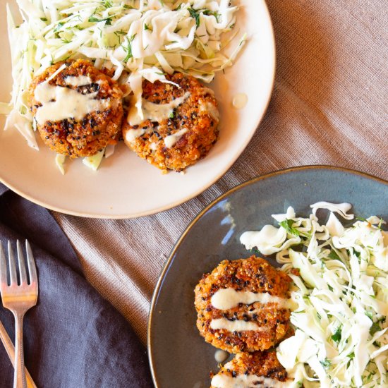 Sesame Crusted Sweet Potato Cakes