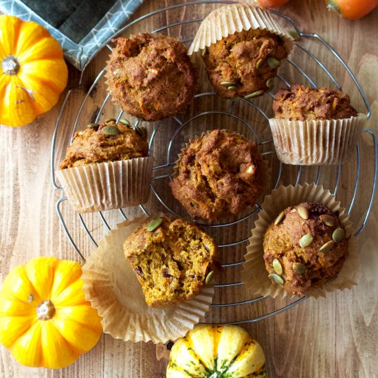 Vegan Pumpkin Morning Glory Muffins