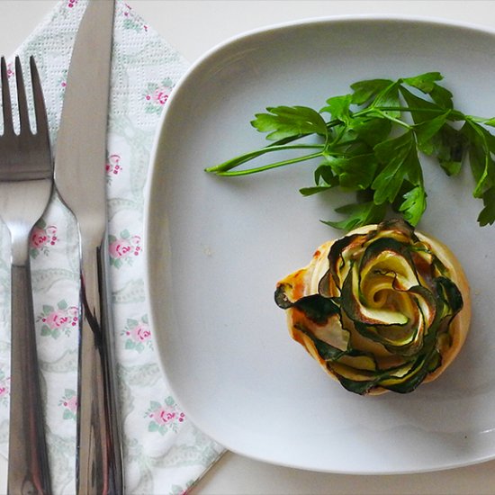 Salmon & Courgette Roses