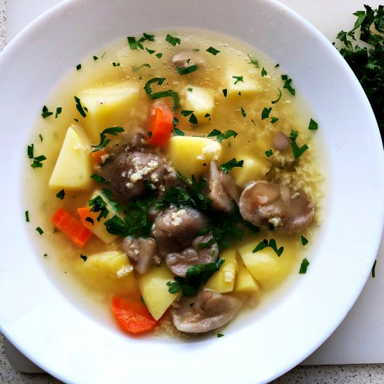 Forest Mushrooms Barley Soup