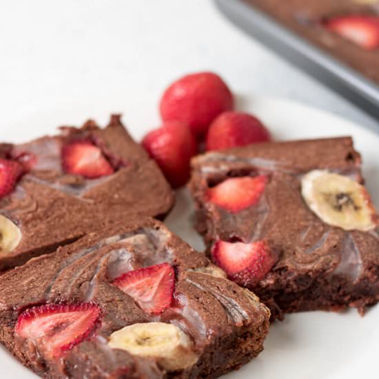 Dairy Free Marbled Fruit Brownies