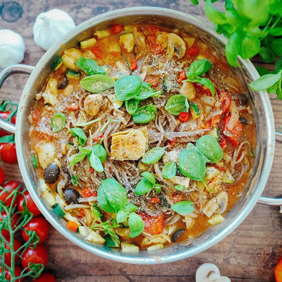 One pot vegetable pasta