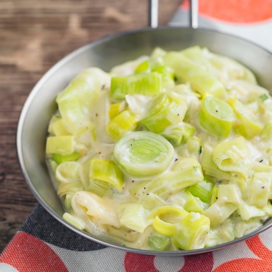 Quick and Easy Creamed Leeks