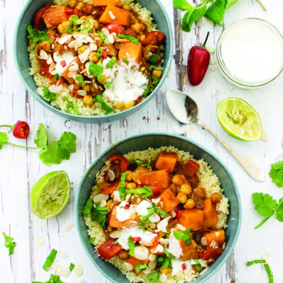 Sweet Potato Chickpea Moroccan Stew