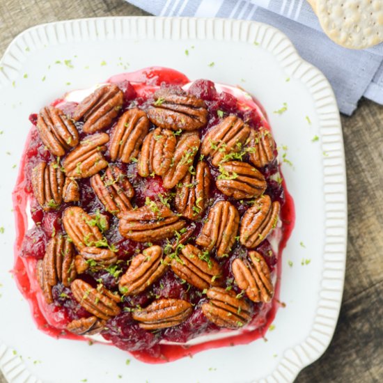 Cranberry Cream Cheese Dip, Pecans