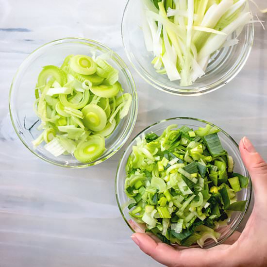 how to cut leeks