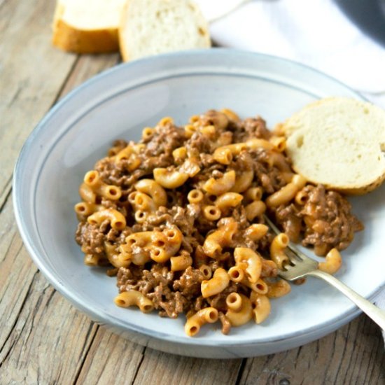 Ham Helper Cheeseburger Skillet