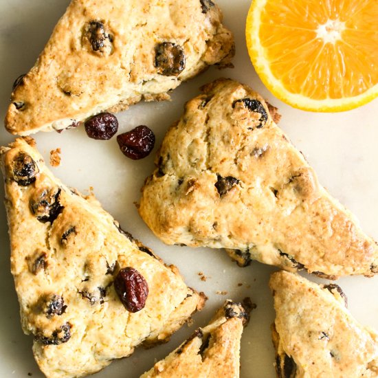 Orange Cranberry Scones (Eggless)