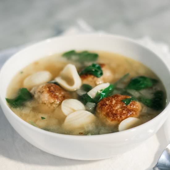 Wedding Soup with Chicken Meatballs