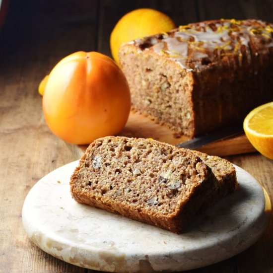 Persimmon Bread with Orange Icing