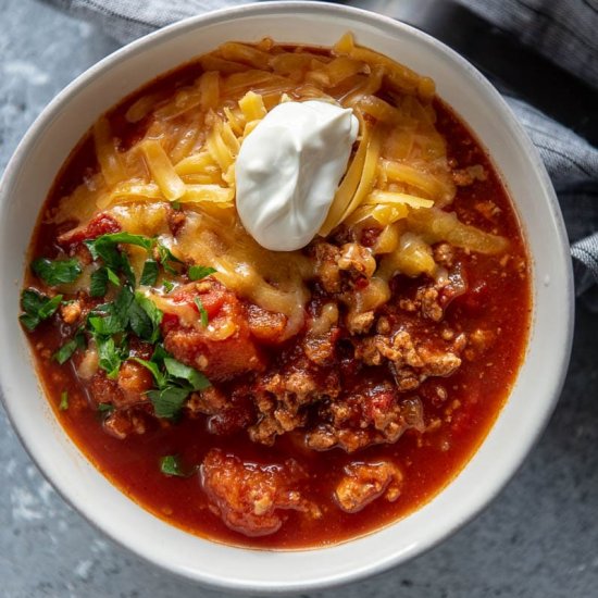 Turkey Chili with Butternut Squash