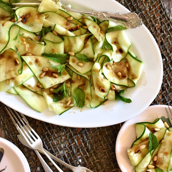 Crunchy zucchini salad w pine nuts