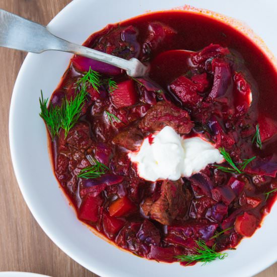 Borscht with Lamb and Beets