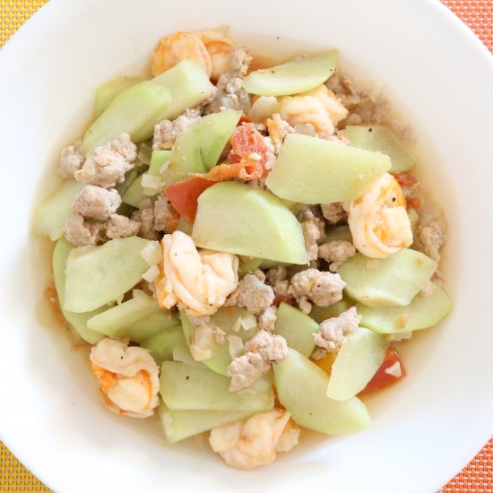 Chayote with Ground Pork & Shrimp