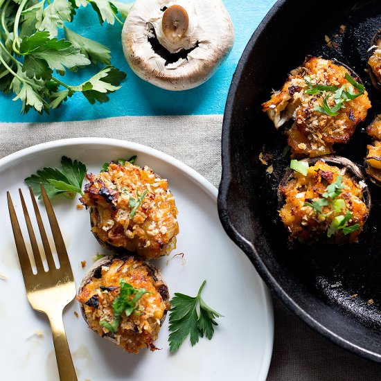 Spicy Crab Stuffed Mushrooms