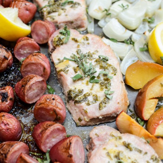 Sheet Pan Pork, Apples, Potatoes