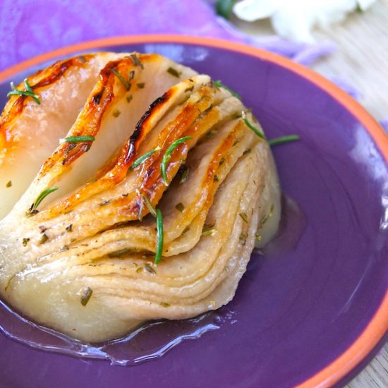 Roasted Hasselback Asian Pear