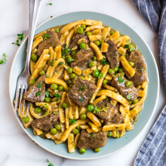 Pressure Cooker Beef and Noodles