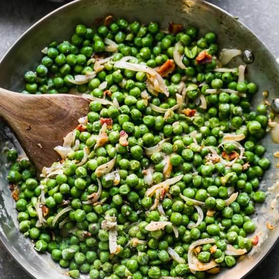 Creamy Peas and Pancetta