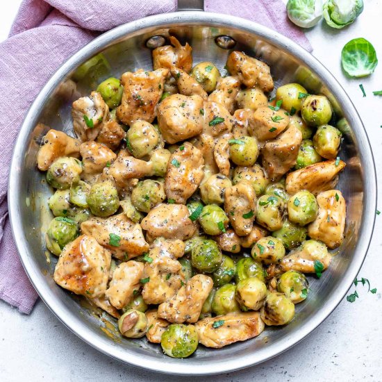 Chicken Alfredo Brussel Sprouts