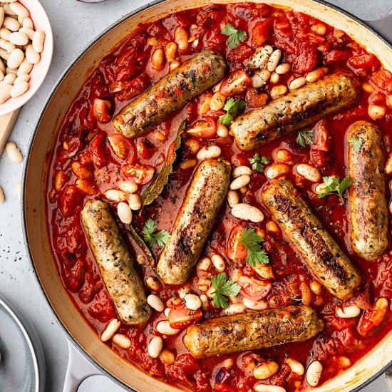 Vegan Sausage and Bean Stew