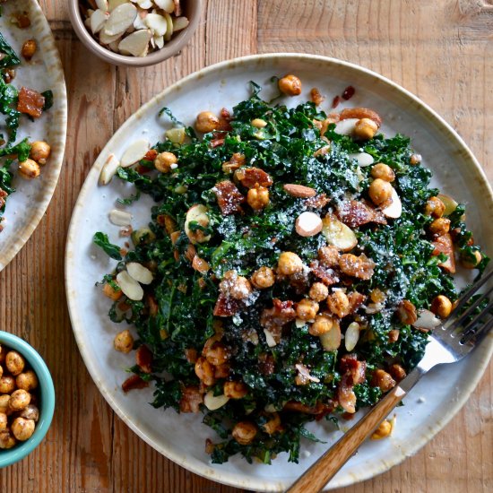 Kale Salad + Warm Bacon Vinaigrette