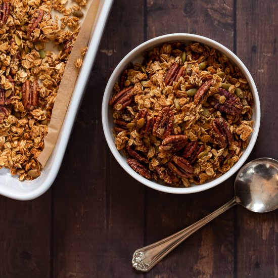 Cardamom Maple Pecan Granola Recipe