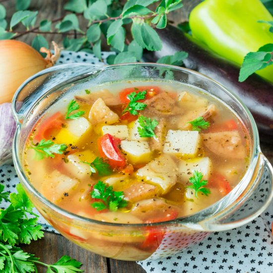 Fried Eggplant Soup