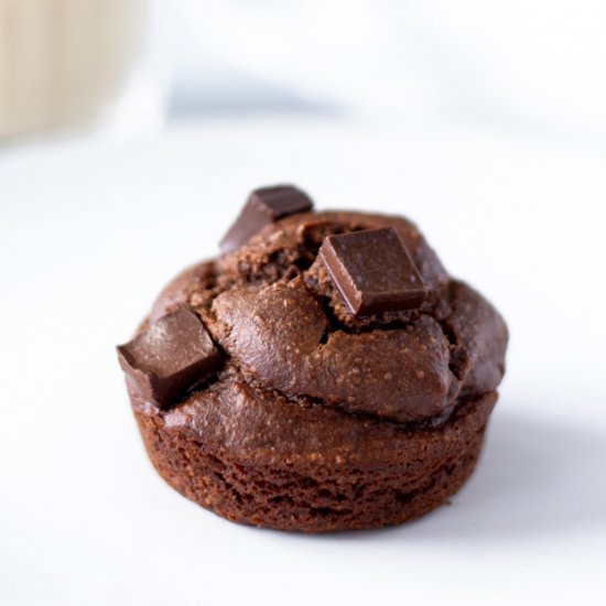 Healthy Chocolate Banana Muffins