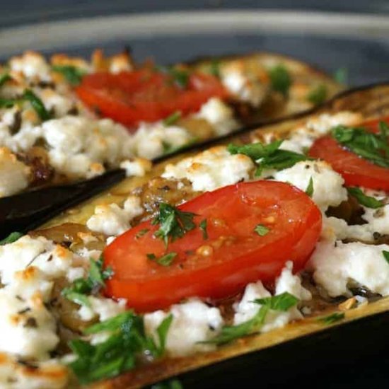 Roasted Eggplant with Tomato & Feta